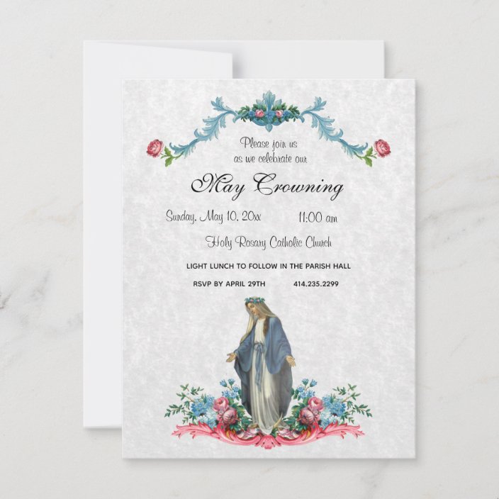 Catholic Virgin Mary May Crowning Religious Event Invitation | Zazzle.com