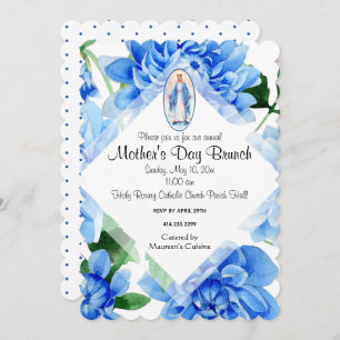 Catholic Virgin Mary Mother's Day Brunch Religious Invitation
