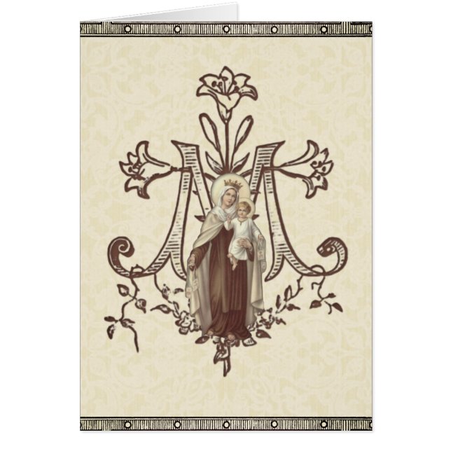 Catholic Virgin Mary Mount Carmel Religious Cards (Front)