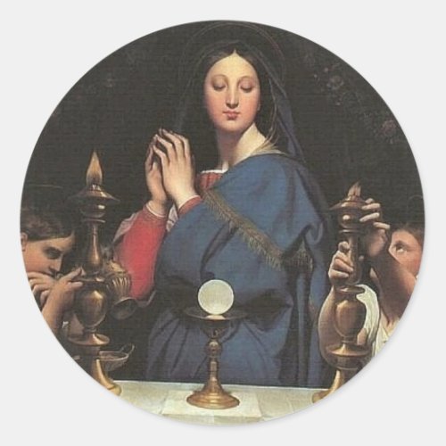 Catholic Virgin Mary of the Host  Religious Classic Round Sticker