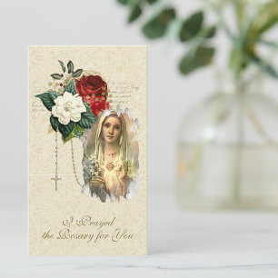 Catholic Virgin Mary Prayed the Rosary Note Card