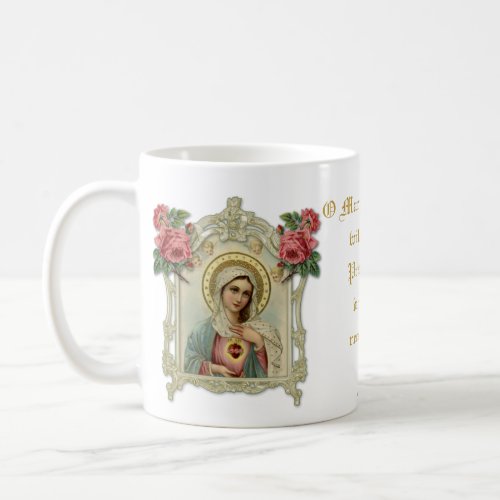 Catholic Virgin Mary Prayer Vintage Religious  Coffee Mug