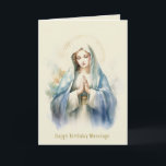 Catholic Virgin Mary Religious Birthday Card<br><div class="desc">Featuring a  lovely religious image of the Blessed Virgin Mother Mary  praying.   All text and fonts may be modified.</div>