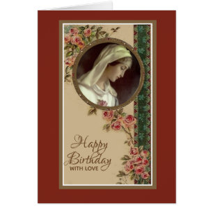 Catholic Virgin Mary Religious Birthday Cards