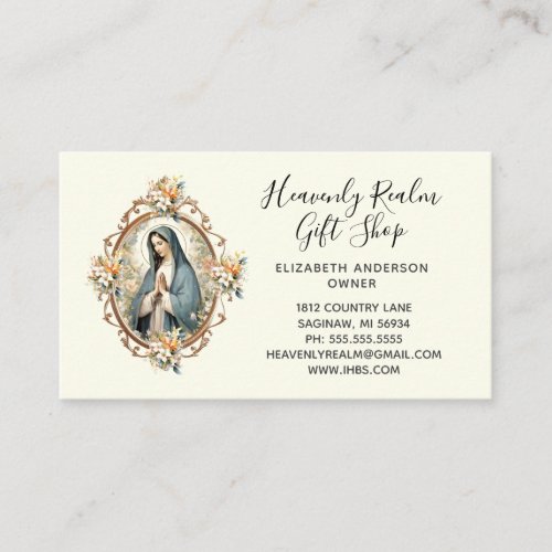 Catholic Virgin Mary Religious Christian Business Card