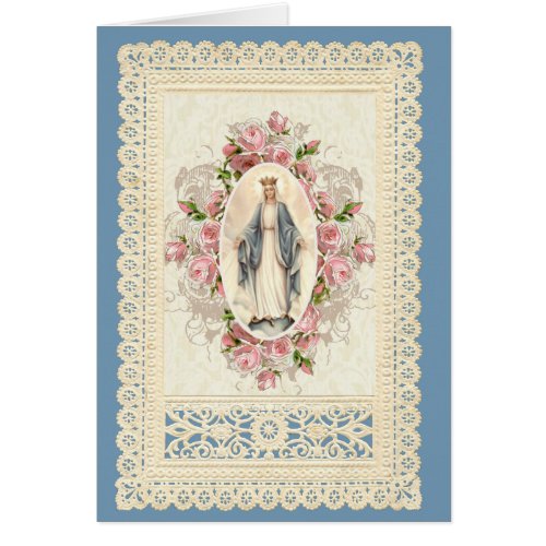 Catholic Virgin Mary Religious Floral Lace