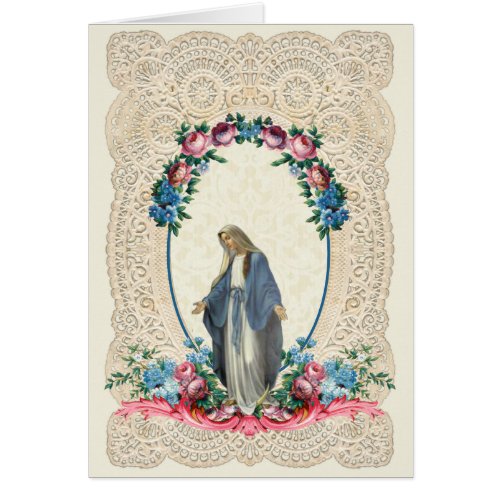 Catholic Virgin Mary Religious Floral Lace
