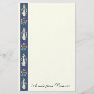 Catholic Virgin Mary Religious Floral Stationery