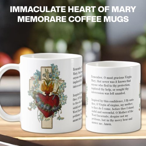 Catholic Virgin Mary Religious Memorare Prayer Coffee Mug