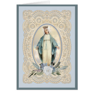 Catholic Virgin Mary Religious Poem Roses Cards