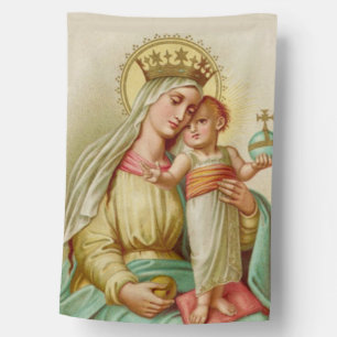 Catholic Virgin Mary St. Joseph Jesus Religious House Flag