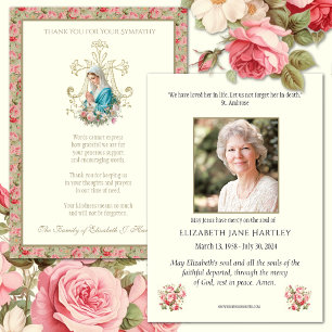 Catholic Virgin Mary Sympathy Funeral Thank You Card