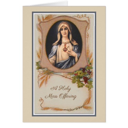 Catholic Virgin Mary Sympathy Mass Offering Cards (Front)