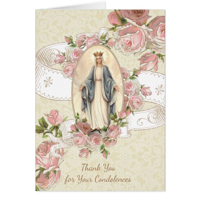 Catholic Virgin Mary Thank You  Funeral Prayer (Front)