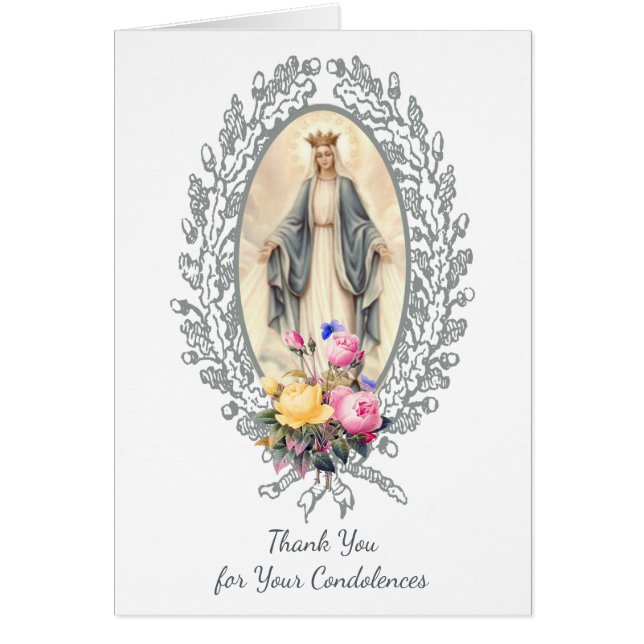 Catholic Virgin Mary Thank You  Funeral Prayer (Front)