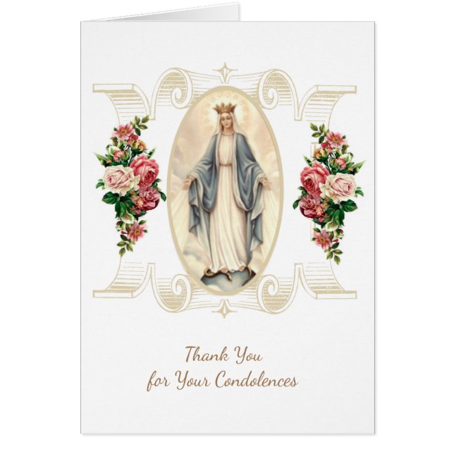 Catholic Virgin Mary Thank You  Funeral Prayer (Front)