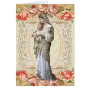 Catholic Virgin Mary Thank You  Funeral Prayer Cards