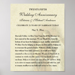 Catholic Wedding Anniversary Celebration Prayer Poster