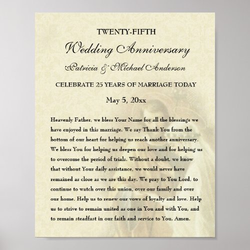 Catholic Wedding Anniversary Celebration Prayer  Poster