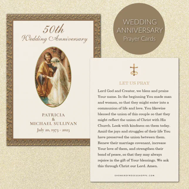 Catholic Wedding Anniversary Prayer Card Zazzle