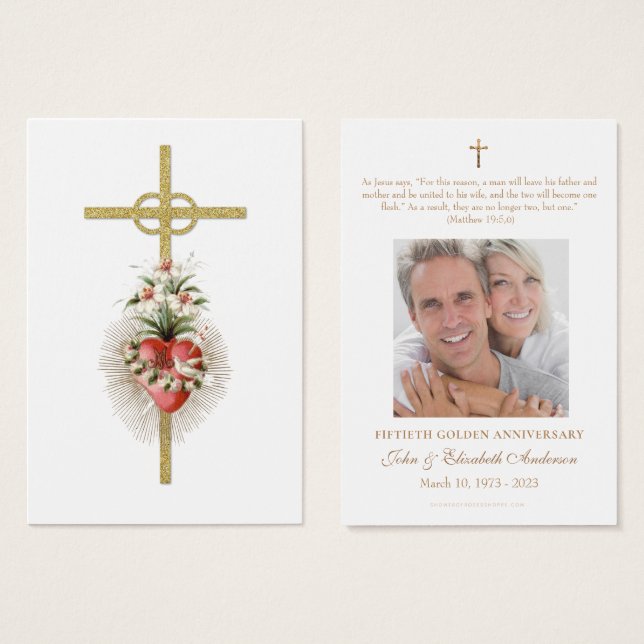 Catholic Wedding Anniversary Prayer Holy Card (Front & Back)