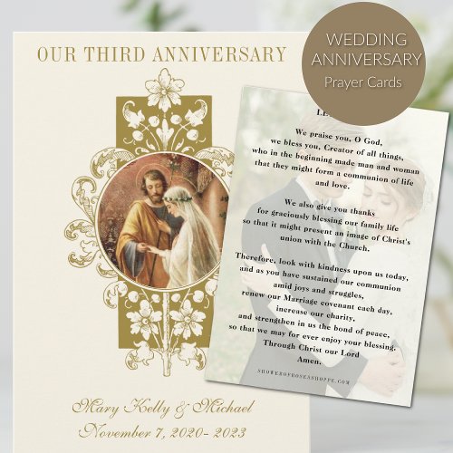 CATHOLIC WEDDING ANNIVERSARY PRAYER WPHOTO ENCLOSURE CARD