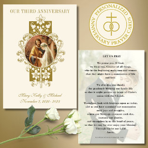 CATHOLIC WEDDING ANNIVERSARY PRAYER W/PHOTO ENCLOSURE CARD