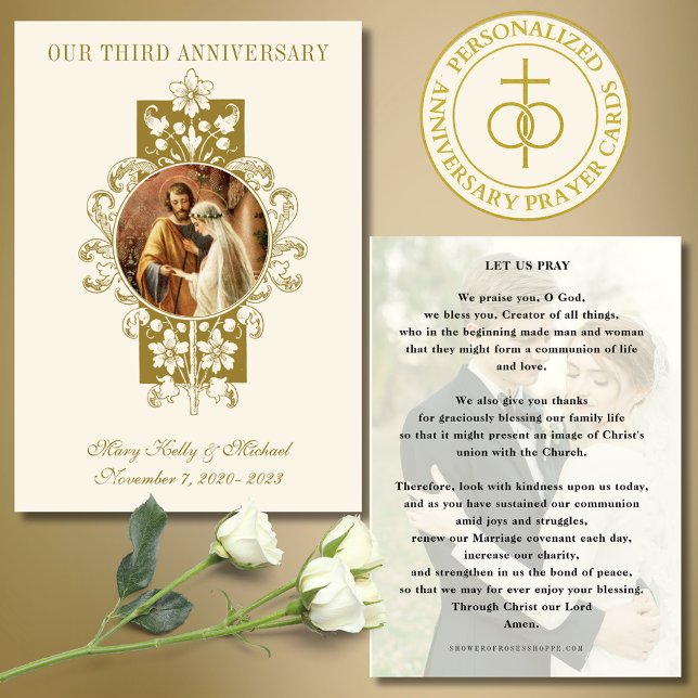 CATHOLIC WEDDING ANNIVERSARY PRAYER W/PHOTO ENCLOSURE CARD (Creator Uploaded)