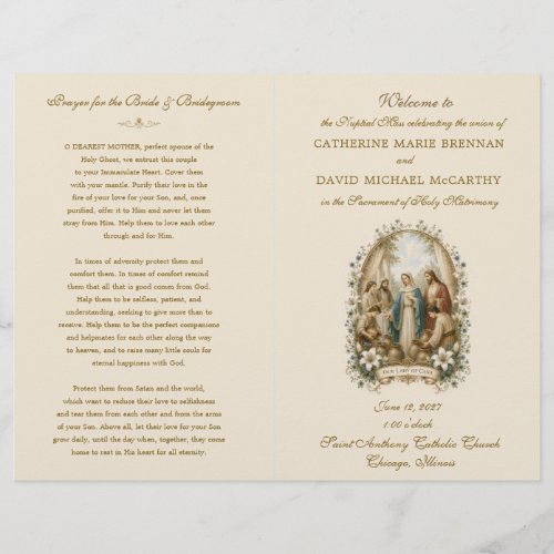 Catholic Wedding at Cana Nuptial Mass Program