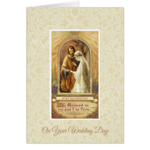 Catholic  Wedding Blessed Virgin Mary Joseph Cards
