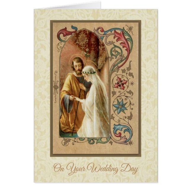 Catholic  Wedding Blessed Virgin Mary Joseph Cards (Front)