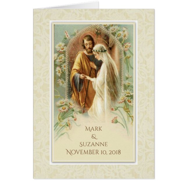 Catholic  Wedding Blessed Virgin Mary Joseph Cards (Front)