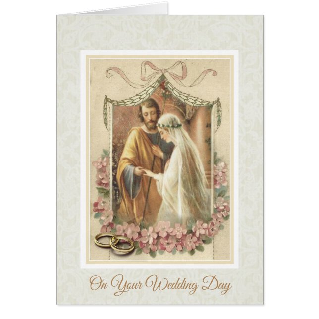 Catholic  Wedding Blessed Virgin Mary Joseph Cards (Front)