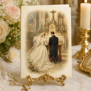 Catholic Wedding Blessings Bride and Groom Card