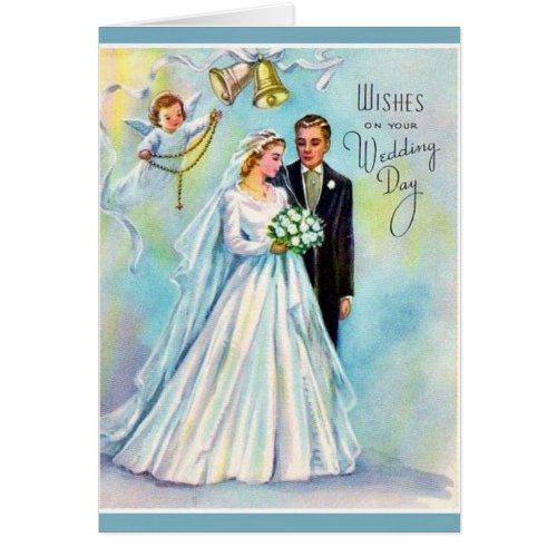 Catholic Wedding Card Rosary Bride Groom Angel