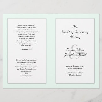 Catholic Wedding Ceremony Folded Program Template