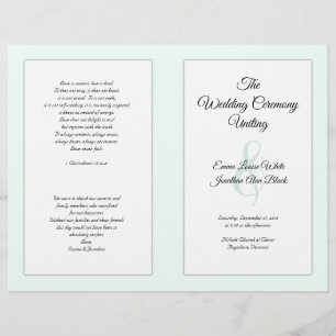 Catholic Wedding Ceremony Folded Program Template