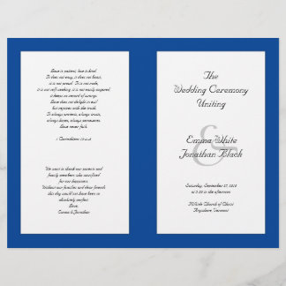 Catholic Wedding Ceremony Folded Program Template