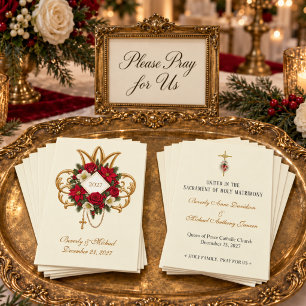 Catholic Wedding Christmas Prayer Card