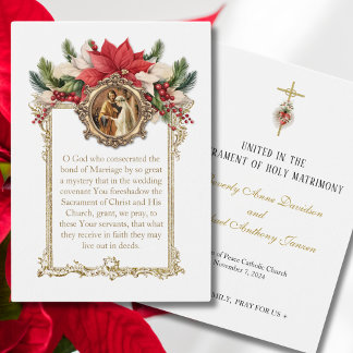 Catholic Wedding Christmas Prayer Card