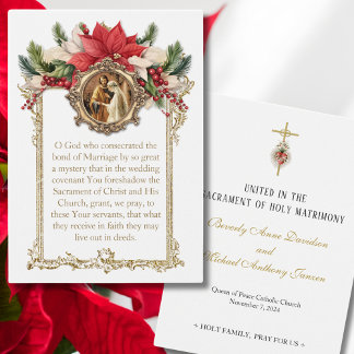 Catholic Wedding Christmas Prayer Card