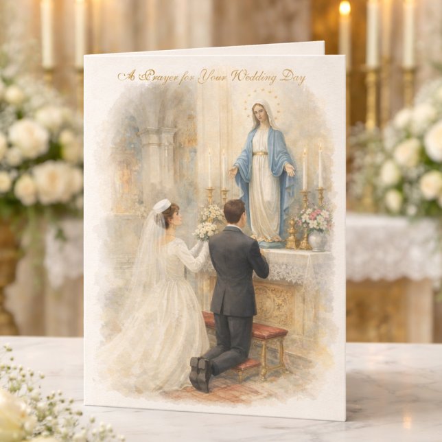 Catholic Wedding Day Prayer Our Lady of Grace Card (Creator Uploaded)