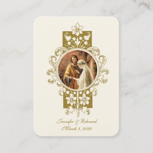 Catholic Wedding Elegant Favor Holy Card