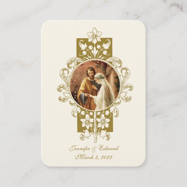Catholic Wedding Elegant Favor Holy Card (Front)