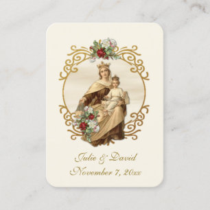 Catholic Wedding Elegant Favor Holy Card