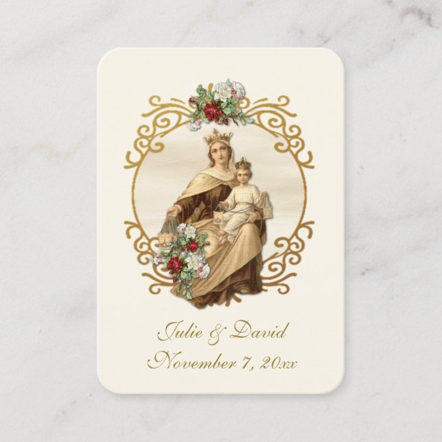 Catholic Wedding Elegant Favor Holy Card (Front)