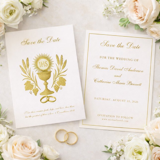 Catholic Wedding Elegant Save the Date (Creator Uploaded)