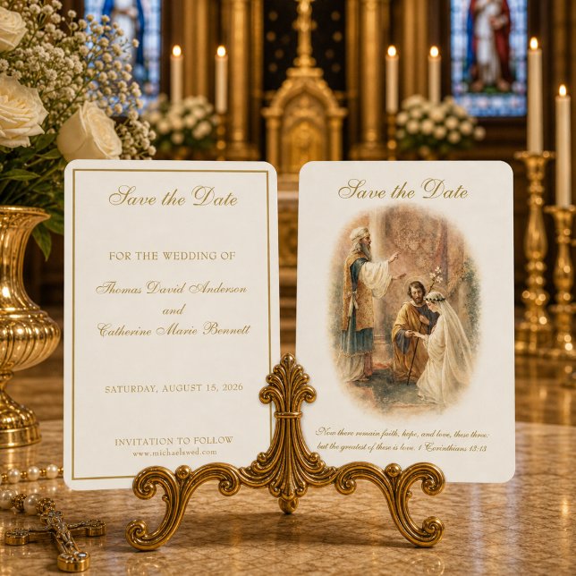 Catholic Wedding Elegant Save the Date (Creator Uploaded)