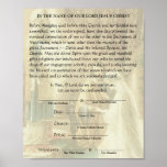 Catholic Wedding Engagement Betrothal Promise Poster<br><div class="desc">This is a beautiful Catholic Wedding Engagement Prayer with promises before the altar to be signed by engaged couple and witnesses. The background has a vintage image of the betrothal of the Blessed Virgin Mary and St. Joseph.</div>