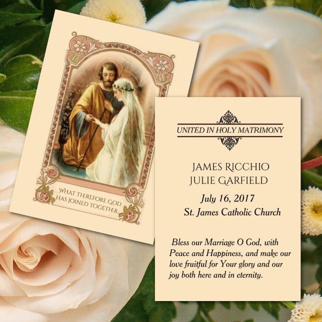Catholic Wedding Favor Bride Groom Holy Cards (Creator Uploaded)